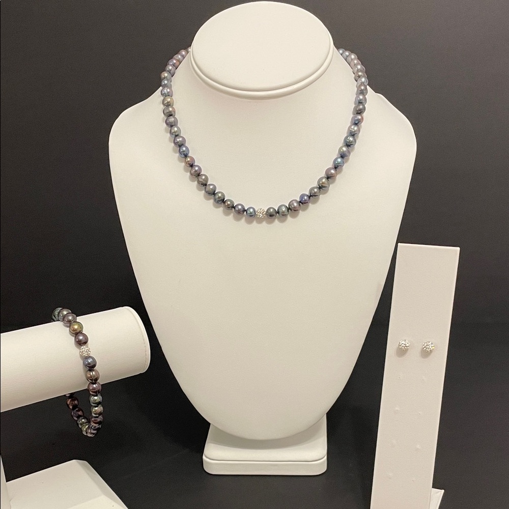 Elegant Black Pearl Jewelry Set